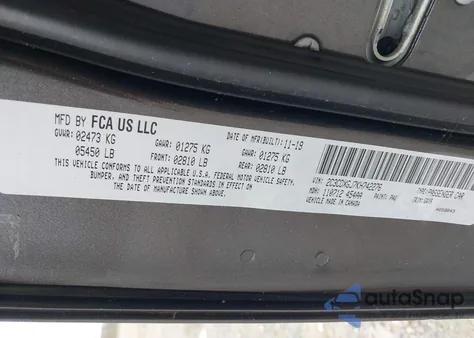 2019 Dodge Charger Scat Pack Rwd из США, поврежденный, VIN 2C3CDXGJ7KH742276